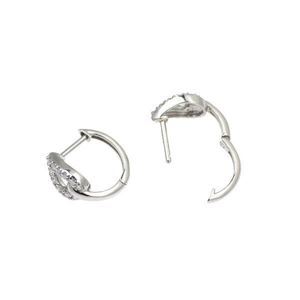 新品 Pt950 ダイヤモンド フープ ピアス 0.16ct リーフ 【エスコレ】