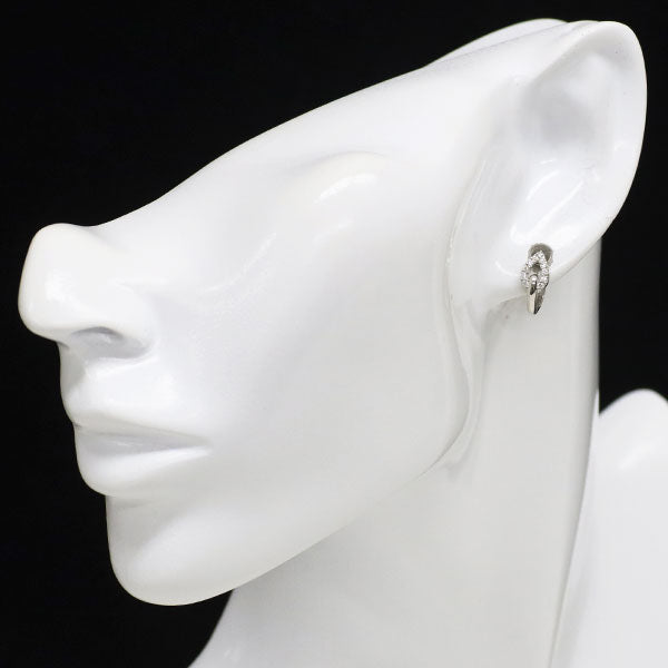 新品 Pt950 ダイヤモンド フープ ピアス 0.16ct リーフ 【エスコレ】