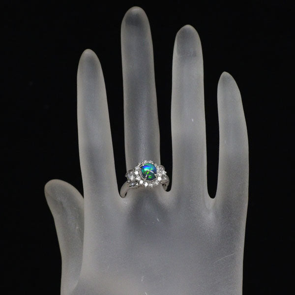 Pt900 ブラックオパール ダイヤモンド リング 0.85ct D0.898ct