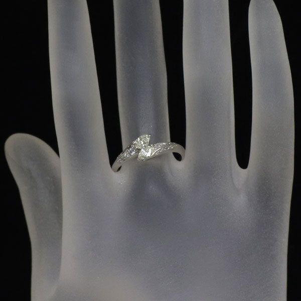 Pt900 マーキスカット ダイヤモンド リング 0.39ct D0.14ct