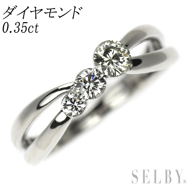 K18WG ダイヤモンド リング 0.35ct
