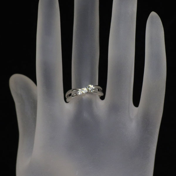 K18WG ダイヤモンド リング 0.35ct