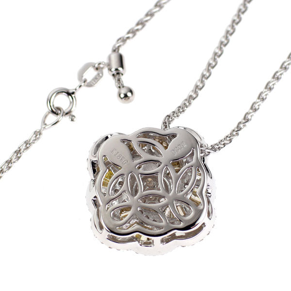 K18WG ダイヤモンド ペンダントネックレス 3.02ct フラワー