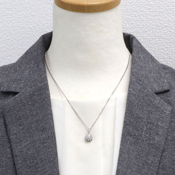 Pt900/ Pt850 ペアシェイプ ダイヤモンド ペンダントネックレス 0.30ct D0.42ct