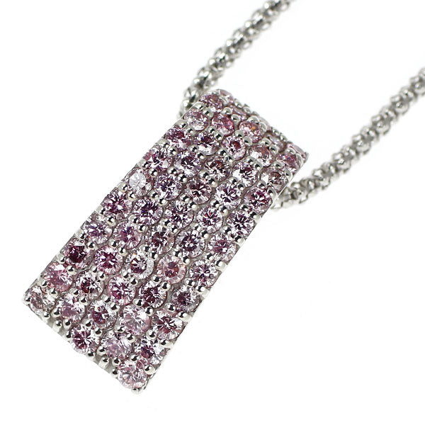 希少 K18WG 天然ピンクダイヤモンド ペンダントネックレス 0.70ct