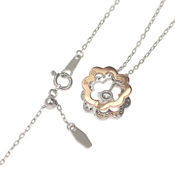 K18WG/PG ダイヤモンド ペンダントネックレス 0.15ct D0.20ct