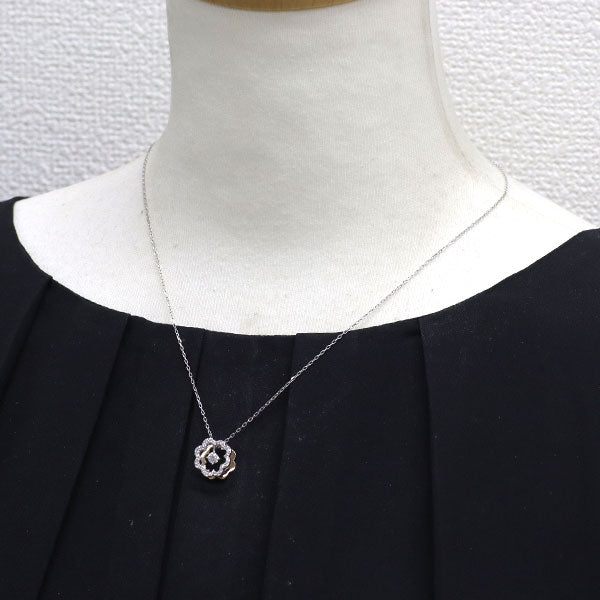 K18WG/PG ダイヤモンド ペンダントネックレス 0.15ct D0.20ct