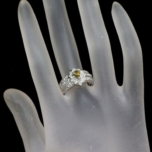 Pt900 ペアシェイプ ダイヤモンド リング 0.277ct FDBY VS1 D0.73ct