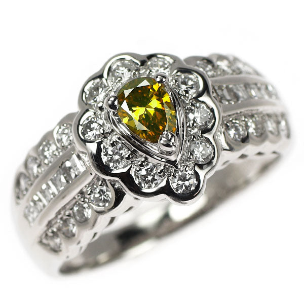 Pt900 ペアシェイプ ダイヤモンド リング 0.277ct FDBY VS1 D0.73ct