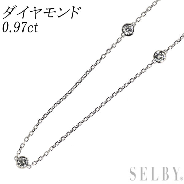 K18WG ダイヤモンド ステーション ネックレス 0.97ct