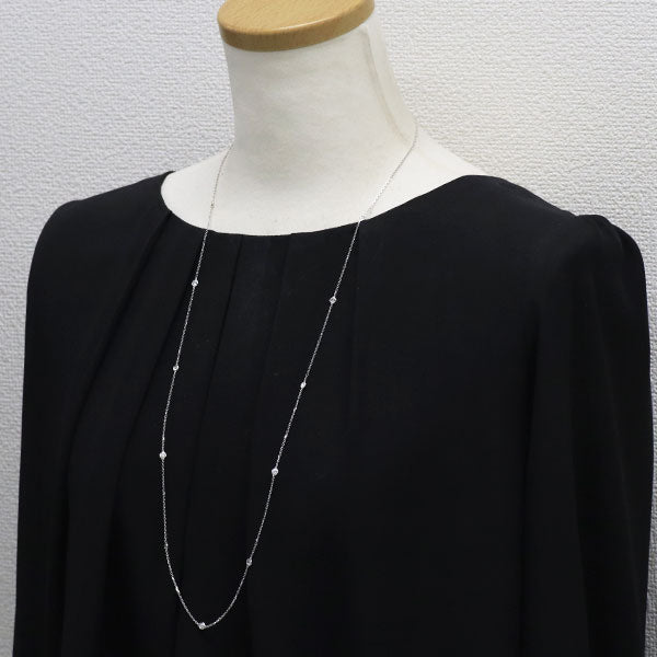 K18WG ダイヤモンド ステーション ネックレス 0.97ct
