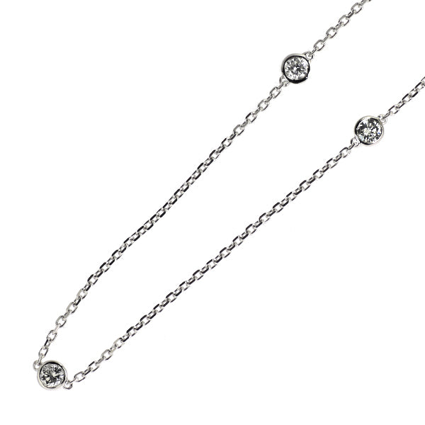 K18WG ダイヤモンド ステーション ネックレス 0.97ct