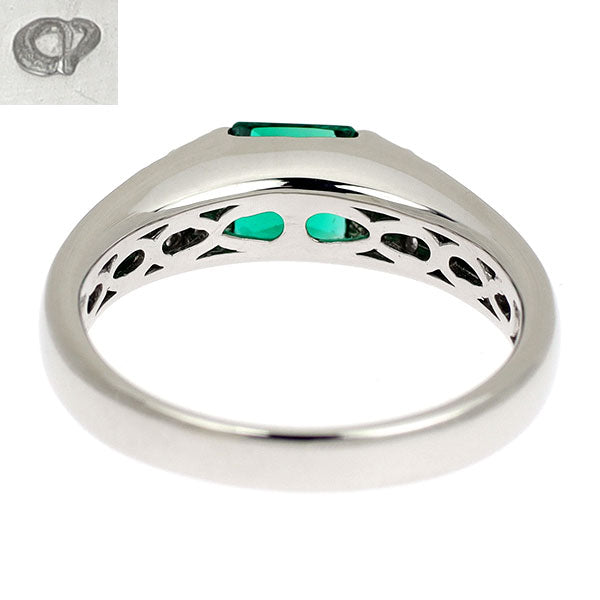 クレサンベール K18WG 再結晶エメラルド ダイヤモンド リング 0.55ct D0.12ct