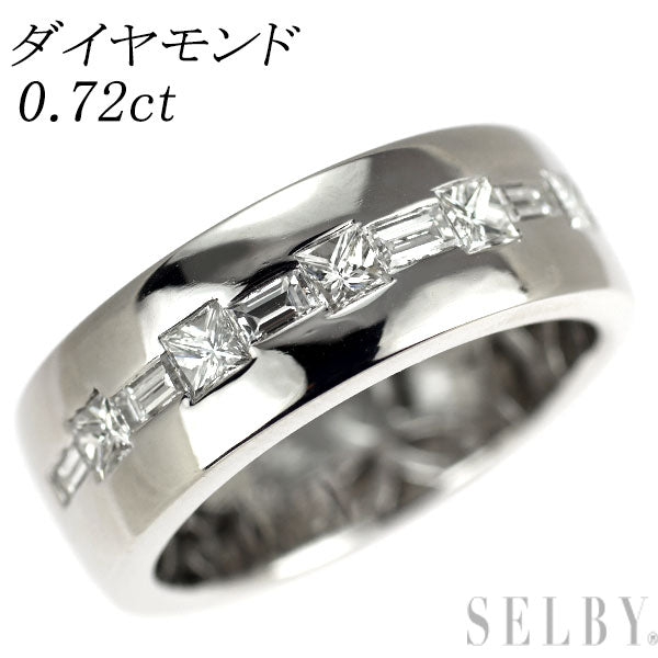 K18WG プリンセスカット/バケットカット ダイヤモンド リング 0.72ct