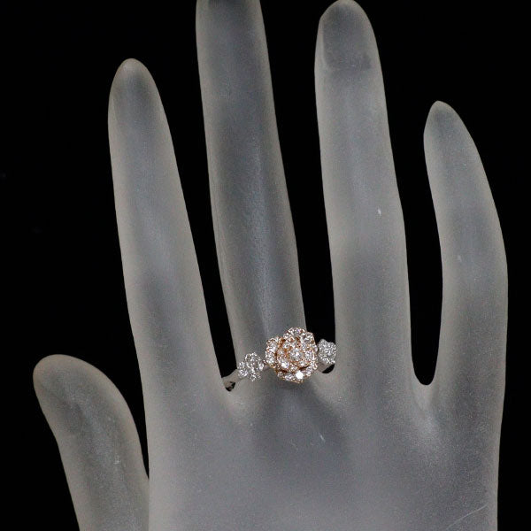 K18WG/PG ダイヤモンド リング 0.61ct フラワー