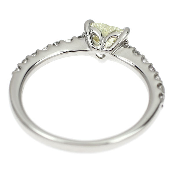 Pt900 ハートシェイプ ダイヤモンド リング 0.531ct D0.20ct