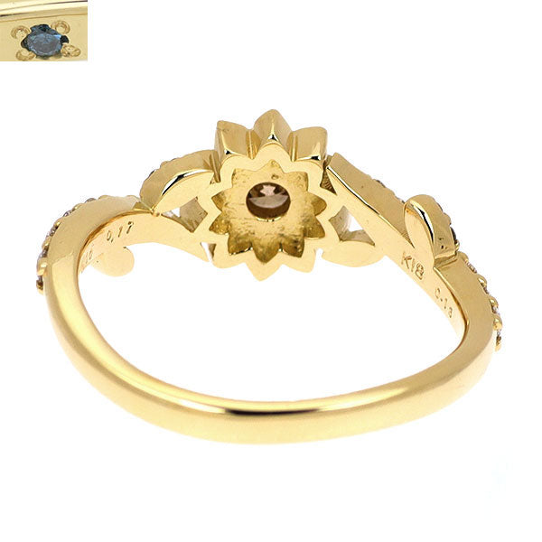 K18YG ダイヤモンド リング 0.13ct TYD0.10ct D0.17ct フラワー