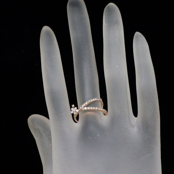 K18PG ダイヤモンド リング 0.35ct フラワー