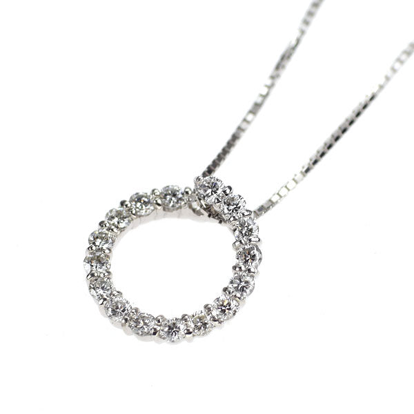 K18WG ダイヤモンド ペンダントネックレス 0.45ct