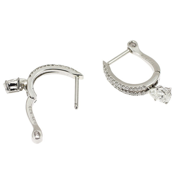 Pt900 ペアシェイプ ダイヤモンド フープピアス 0.46ct D0.20ct