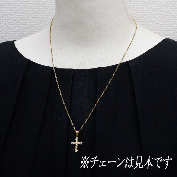 K18YG/WG ペンダントトップ ロザリオクロス