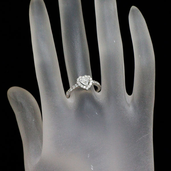 新品 Pt950 ハートシェイプ ダイヤモンド リング 0.506ct G SI2 D0.49ct【エスコレ】