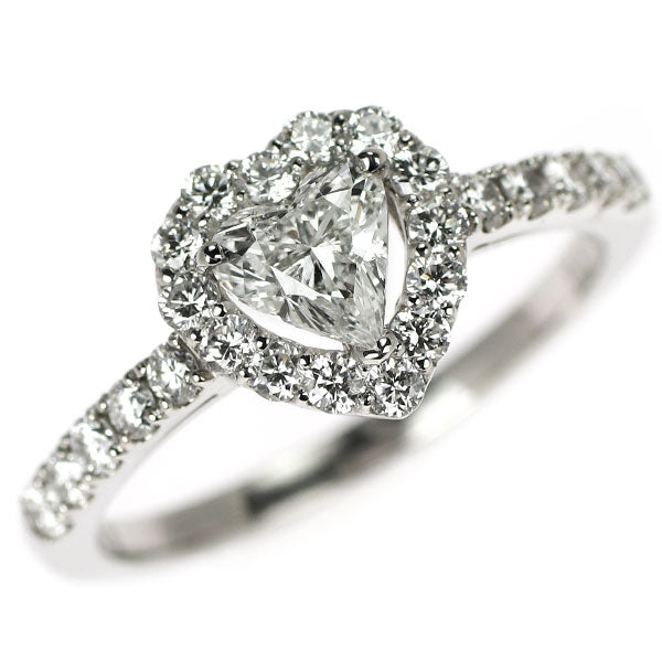 新品 Pt950 ハートシェイプ ダイヤモンド リング 0.506ct G SI2 D0.49ct【エスコレ】