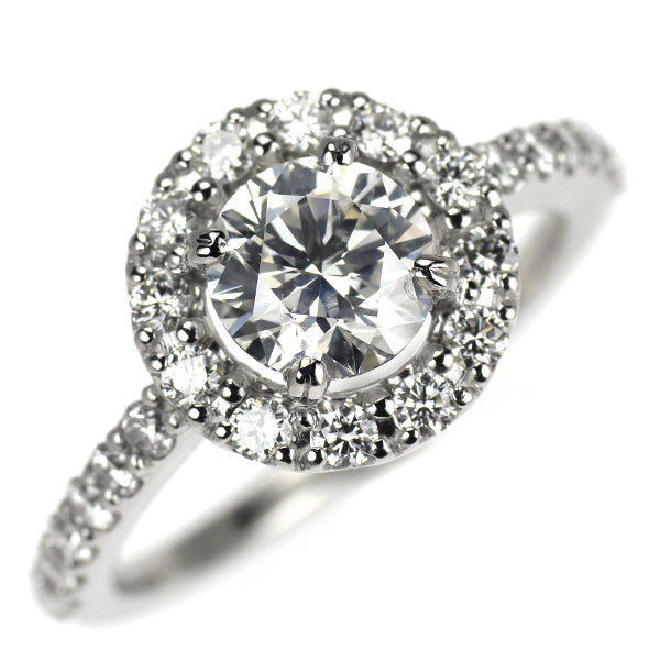 新品 Pt950 ダイヤモンド リング 1.018ct H SI2 3EX D0.52ct 【エスコレ】