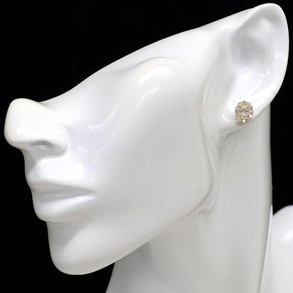 新品 K18YG オーバル ダイヤモンド ピアス 0.60ct D IF D0.52ct スタッド【エスコレ】
