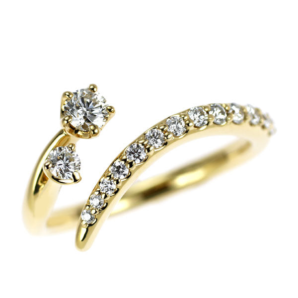 小寺智子 K18YG ダイヤモンド フォークリング 0.25ct