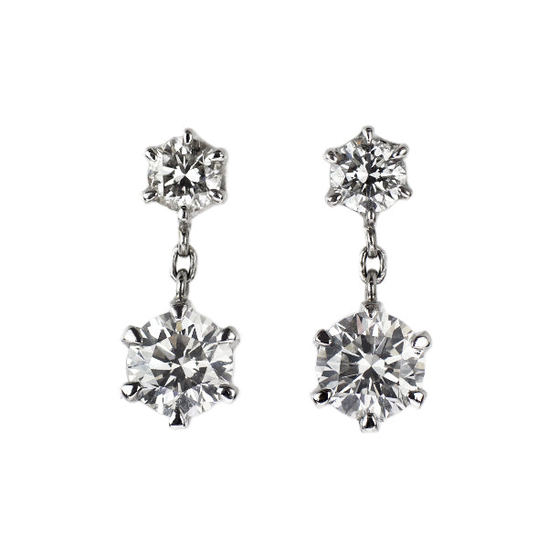 Pt900 ダイヤモンド ピアス 0.644ct D0.20ct