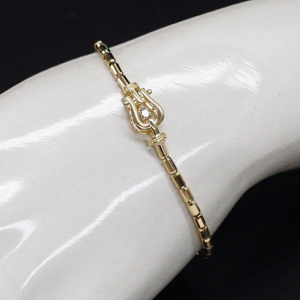 K18YG ダイヤモンド ブレスレット 0.10ct 伸縮式