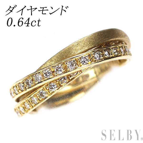 K18YG ダイヤモンド リング 0.64ct 3連 フルエタニティ