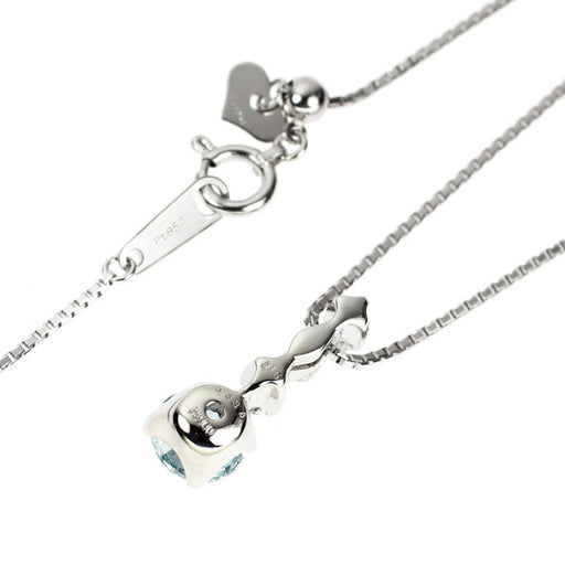 Pt900/ Pt850 アイスブルーダイヤモンド ペンダントネックレス 0.838ct