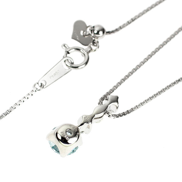 Pt900/ Pt850 アイスブルーダイヤモンド ペンダントネックレス 0.838ct D0.15ct