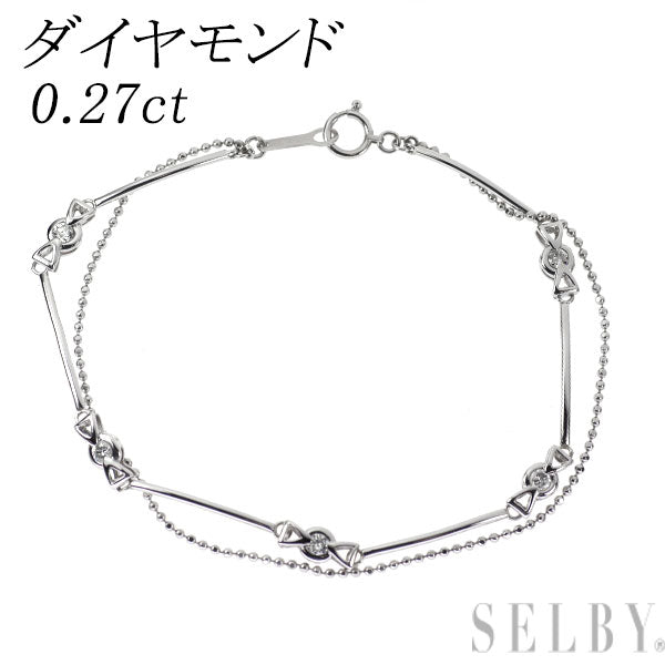 Pt850 ダイヤモンド ブレスレット 0.27ct