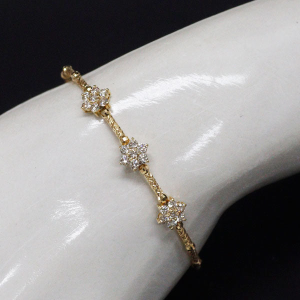K18YG ダイヤモンド バングル 1.00ct フラワー 形状記憶