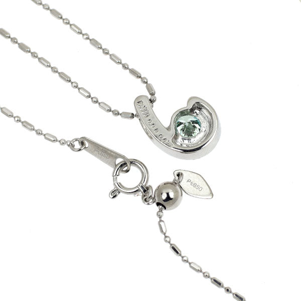Pt900/ Pt850 トリートブルー ダイヤモンド ペンダントネックレス 0.435ct D0.08ct