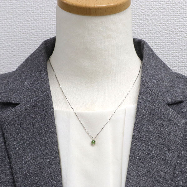 K18WG トリートグリーン ダイヤモンド ペンダントネックレス 0.507ct