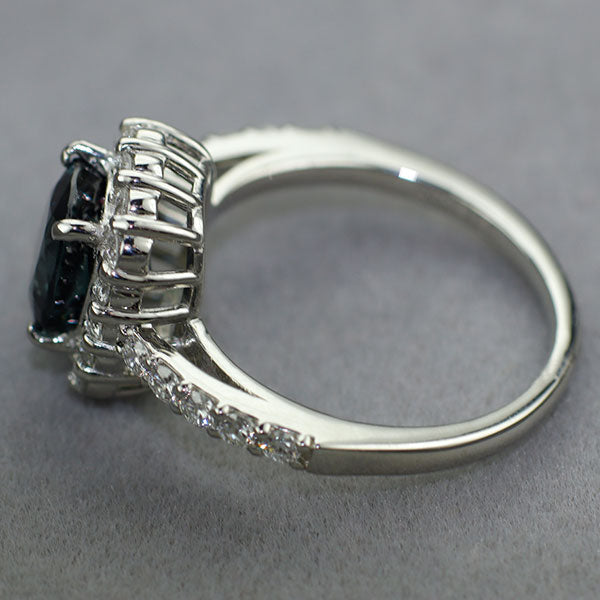 新品 Pt950 カラーチェンジガーネット ダイヤモンド リング 2.234ct D0.57ct ベキリーブルータイプ 希少石 レアストーン【エスコレ】