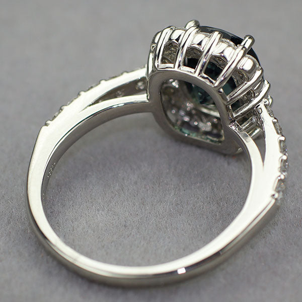 新品 Pt950 カラーチェンジガーネット ダイヤモンド リング 2.234ct D0.57ct ベキリーブルータイプ 希少石 レアストーン【エスコレ】