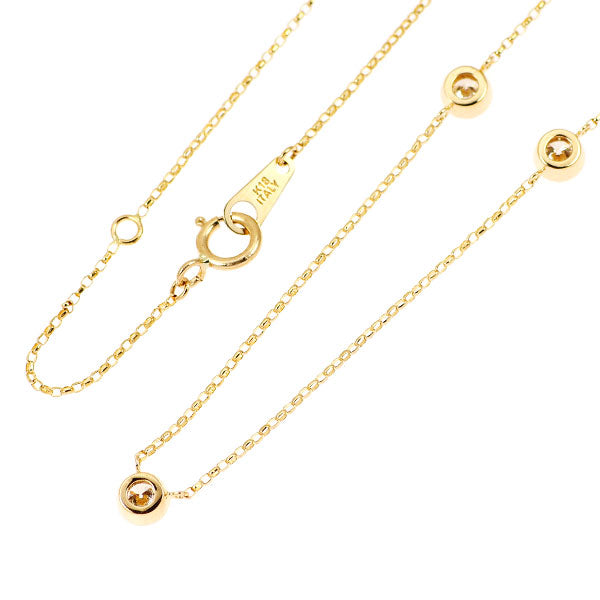 K18YG ダイヤモンド ステーション ネックレス 0.50ct