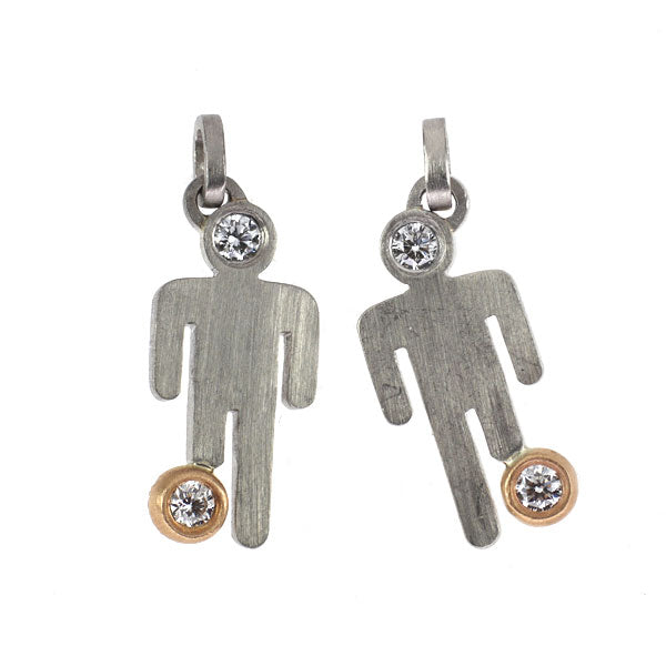 K18WG/PG ダイヤモンド ピアス