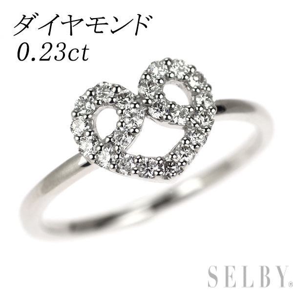 K18WG ダイヤモンド リング 0.23ct ハート
