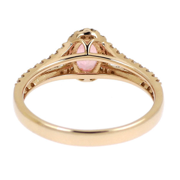 K18PG ロードクロサイト ダイヤモンド リング 0.481ct D0.32ct