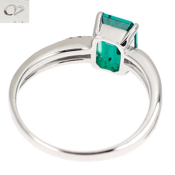 クレサンベール K18WG 再結晶 エメラルド ダイヤモンド リング 1.00ct D0.04ct