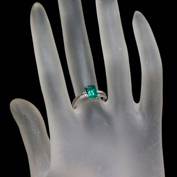 クレサンベール K18WG 再結晶 エメラルド ダイヤモンド リング 1.00ct D0.04ct
