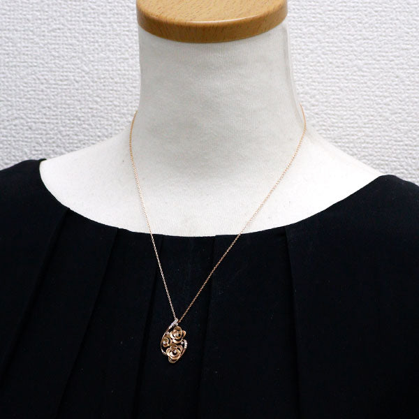 K18PG ダイヤモンド ペンダントネックレス 0.12ct フラワー
