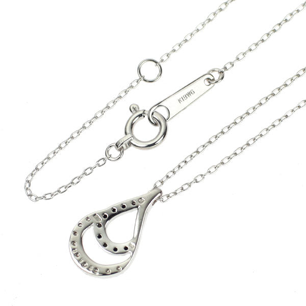 K18WG ブラック/カラーレス ダイヤモンド ペンダントネックレス 0.12ct