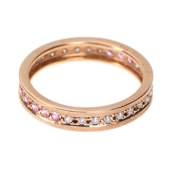 K18PG ピンクサファイア ダイヤモンド リング 0.41ct D0.16ct フルエタニティ